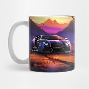 Synthwave aesthetic sport car with palms [synthwave/vaporwave/cyberpunk] Mug